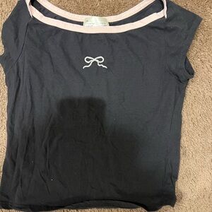 French Pastry Black and White Fitted Short Sleeve Tee
